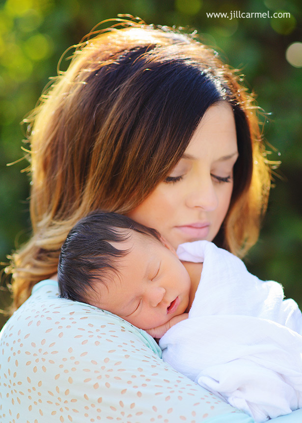 mother and daughter newborn portrait at home