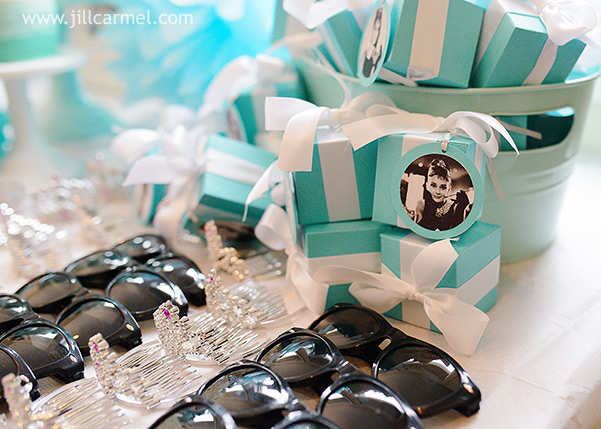 sunglasses and tiaras with tiffany blue gift boxes