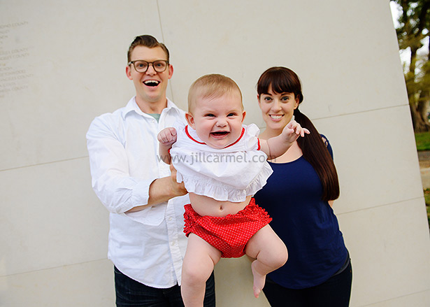 big baby smile with mom and dad for their sacramento family portraits