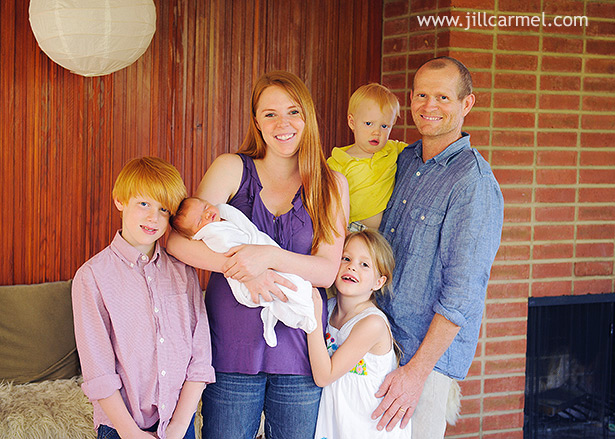 all the family together for their newborn baby portraits in LA