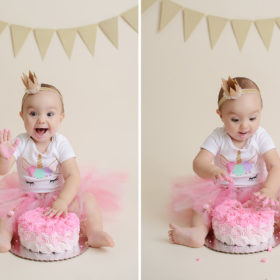 Baby Girl Pink Unicorn Cake Smash