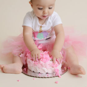 Baby Girl Pink Cake Smash in Tutu