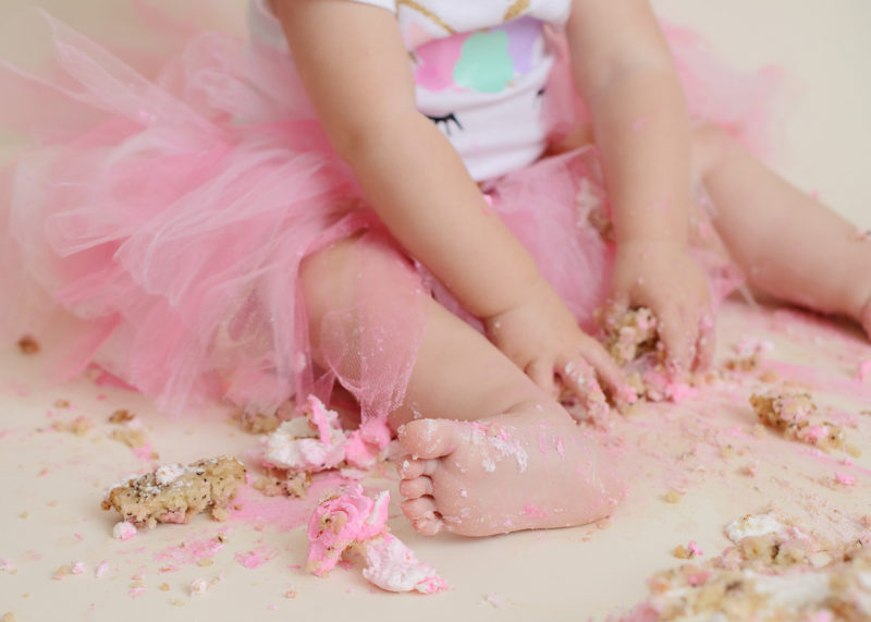 Pink Tutu and Pink Frosting on Baby Girl Toes
