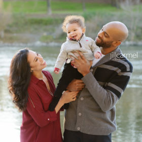 Vince and Sondi Carter with Baby Boy by Lake