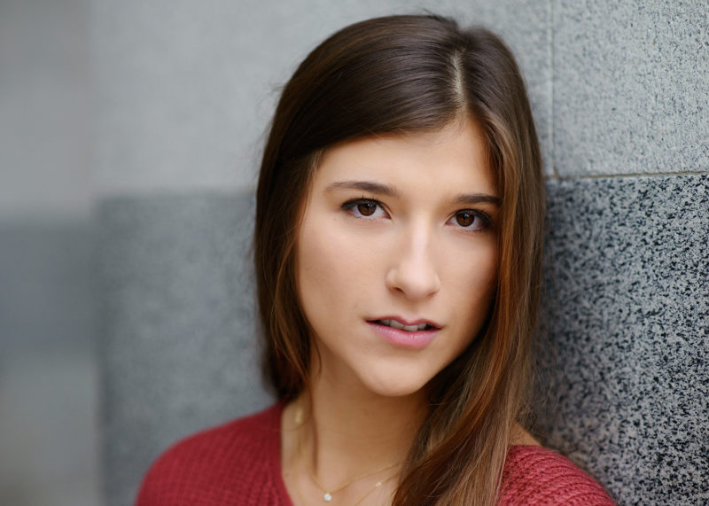 Senior portrait of teen girl at Sacramento Capitol