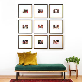 gallery wall with nine frames
