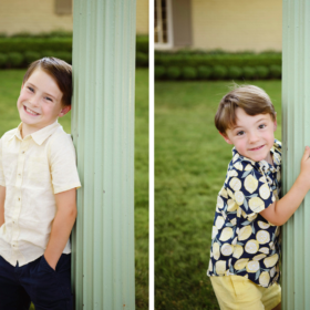 boys smiling in east sacramento photo shoot
