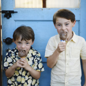 boys eating ice cream in east sacramento california