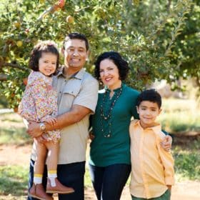 fall family photo shoot in the apple orchard sacramento california