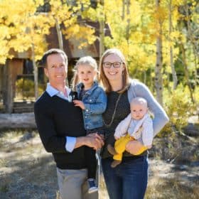 family of four fall photo shoot sacramento california