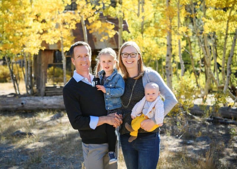 family of four fall photo shoot sacramento california