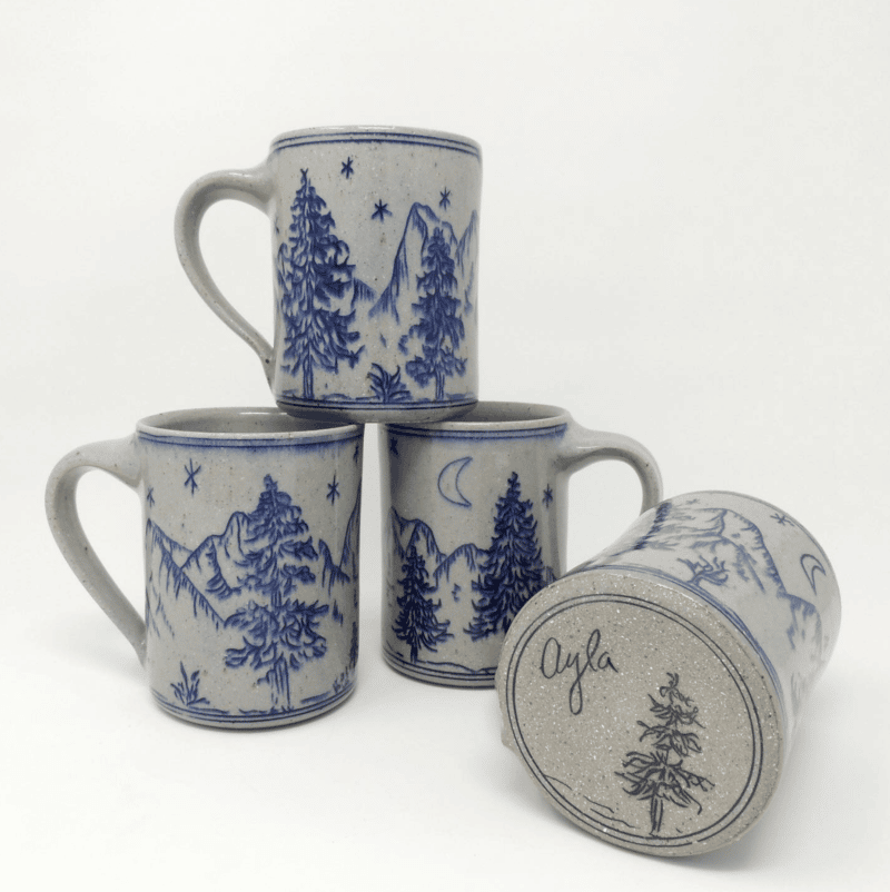 Set of 4 handmade mugs