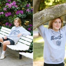 senior session teen boy at california state capitol sacramento sitting on a bench
