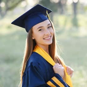 cap and gown for your senior portrait outfit ideas
