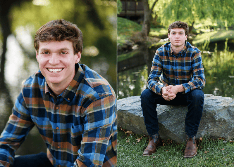 high school senior session on the water