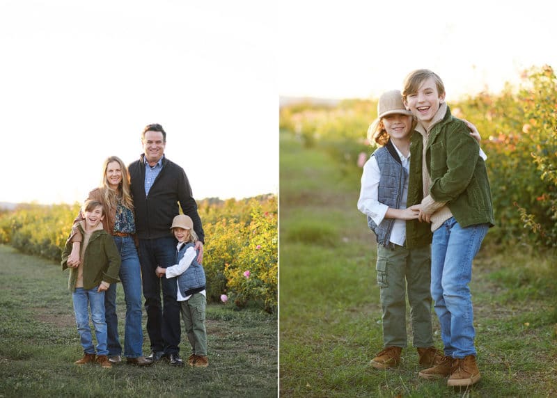 yuba city photographer taking fall family pictures at a flower farm