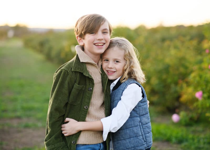 yuba city photographer taking picture of two young brothers hugging in yuba city california