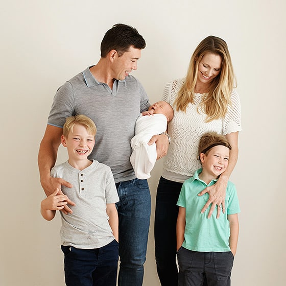 family of five during sacramento studio session